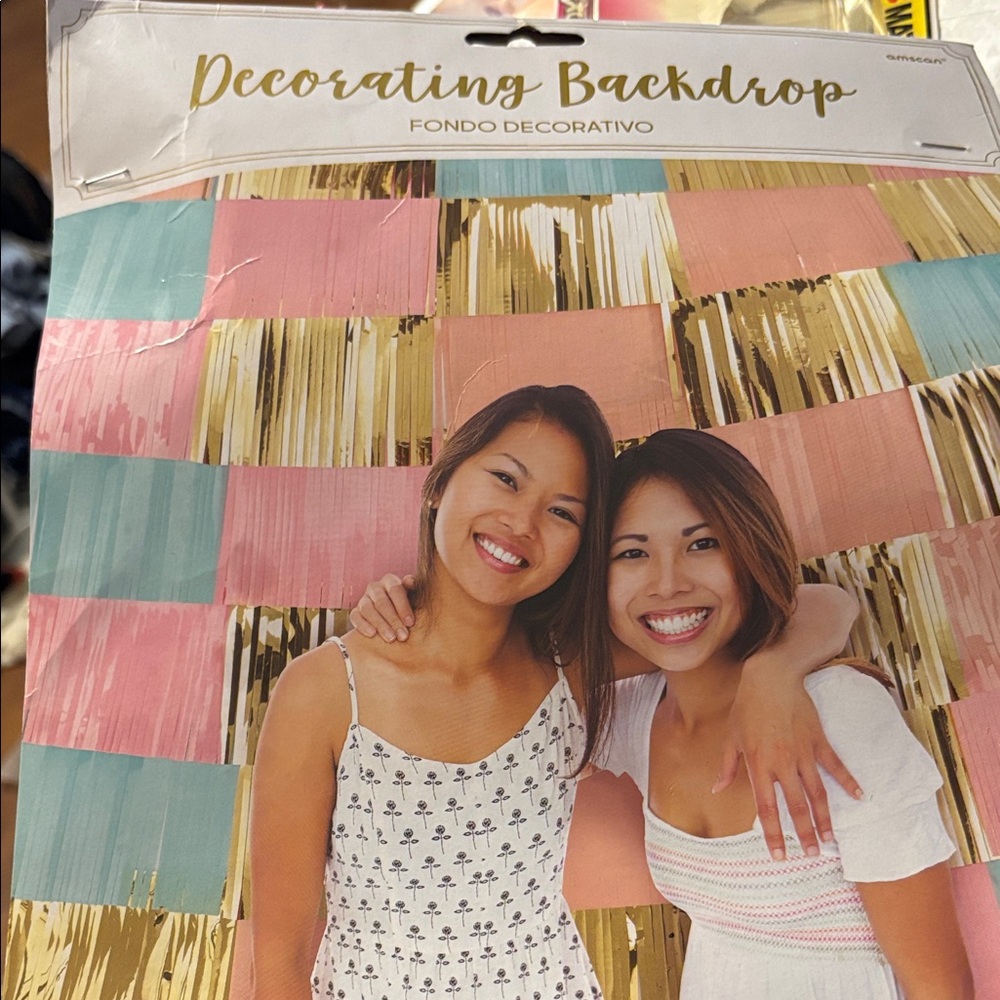 FINAL MARKDOWN Gold and Pink Decorating Backdrop